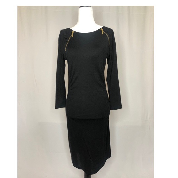 Michael Kors Black Dress with Gold Zippers - Picture 1 of 8